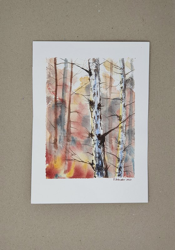 5/20 ORIGINAL WATERCOLOR painting. Trees series