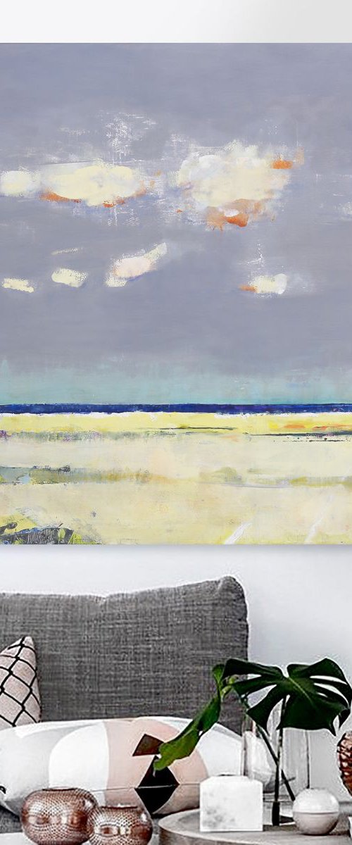 Beach clouds and nothing more 30x30" 76x76cm Contemporary Art by Bo Kravchenko by Bo Kravchenko