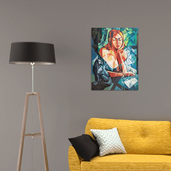 Catwoman(60x80cm,  oil painting, ready to hang)