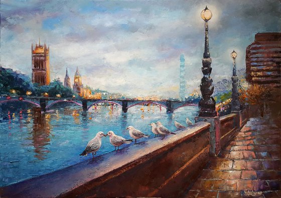 London in the evening (100x70cm)