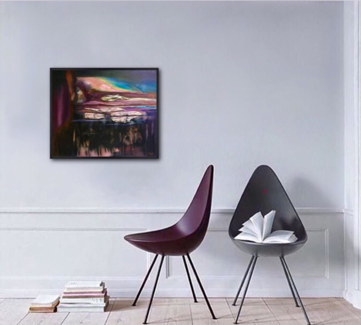 Abstract Landscape Oil Painting By Roberta Cervelli, 24 X 20", Paesaggio Della Memoria # 2, Original Artwork