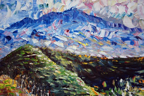 Terre dell'Etna olio su tela 100x200cm