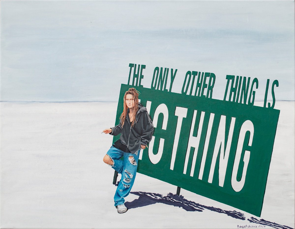 Photorealistic Portrait Acrylic Painting By Nataliya Bagatskaya, 35 X 28", Everything Else Is Nothing, Original Artwork