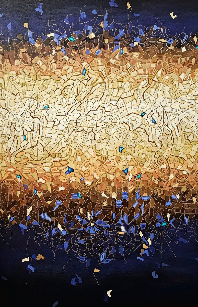 Abstract Acrylic Painting By Peggy Lee, 24 X 36", 45 Seconds #6, Original Artwork