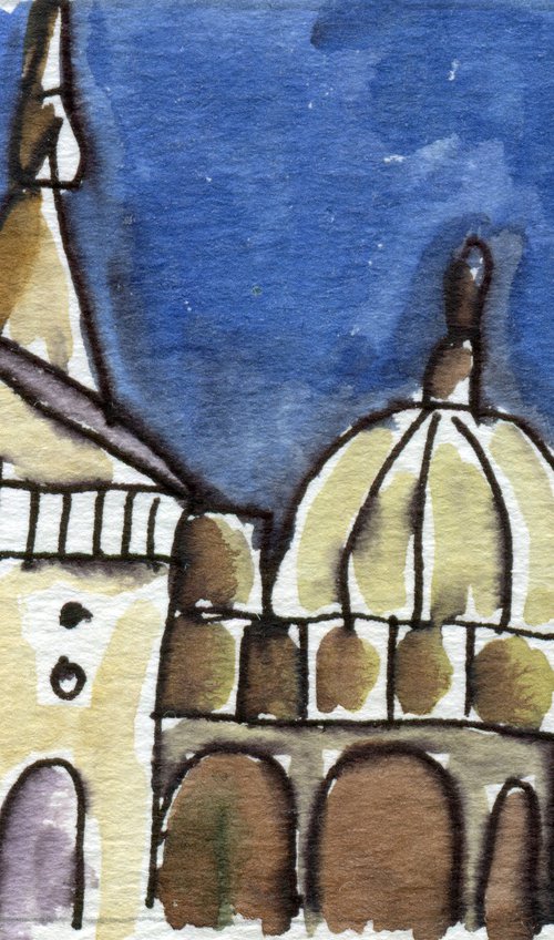 Basilica; Original Watercolour ACEO by Elizabeth Anne Fox