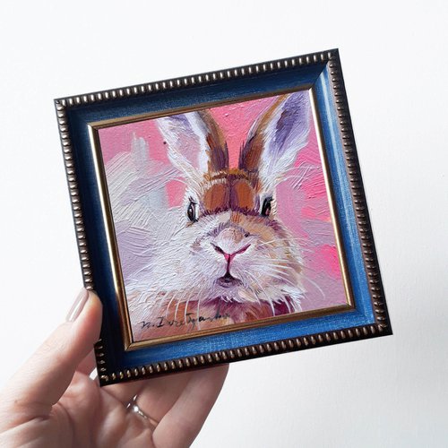 Rabbit portrait by Nataly Derevyanko