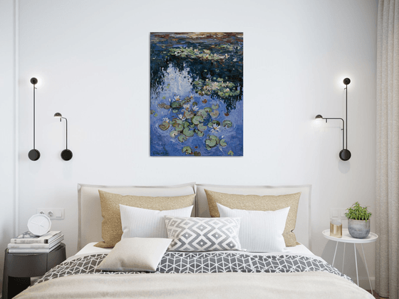 Water lilies Original Oil painting 60 x 80 cm