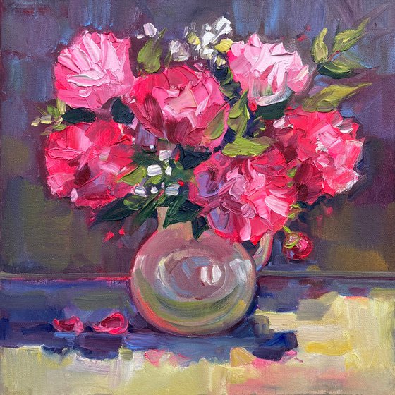 Pink Peony — Original Oil Painting
