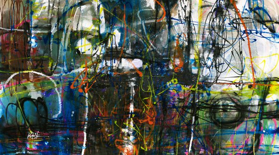 Urban Street - XXL Abstract Painting by Kathy Morton Stanion