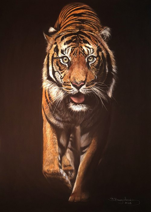 ,,Royal'' realism wild animals pastel on pastelmat by Deimante Bruzguliene
