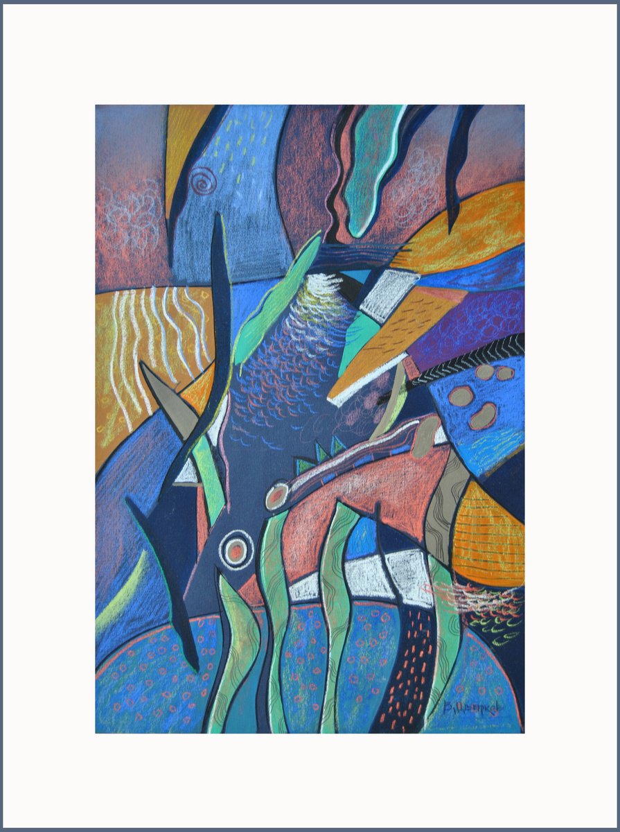 Abstract Pastel Drawing , Abstract Drawing By Valeri Tsvetkov, 14 X 20, Artwork For Sale On Artfinder