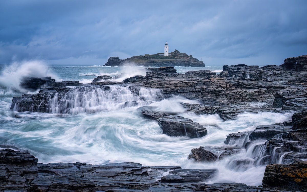 Landscape Photograph By Paul Nash, 32 X 18", Godrevy Lighthouse, Original Artwork