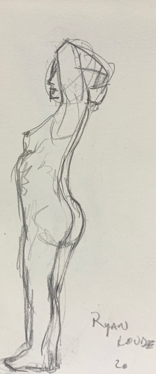 Nude Study Drawing 2 by Ryan  Louder