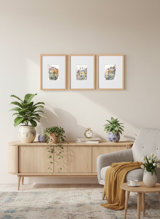 Summer embraces (Triptych)