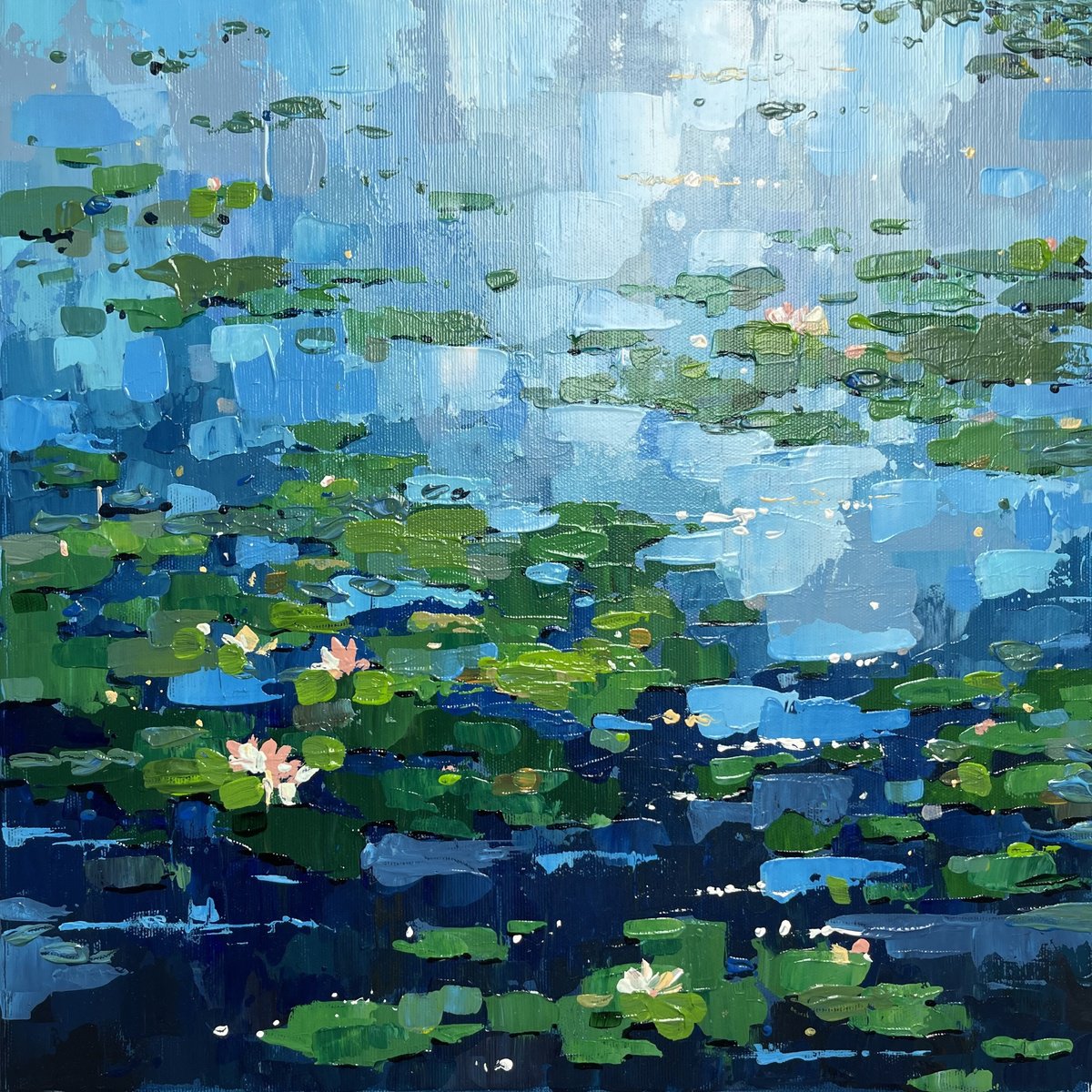 Water lilies. Sky pond by Yevheniia Salamatina