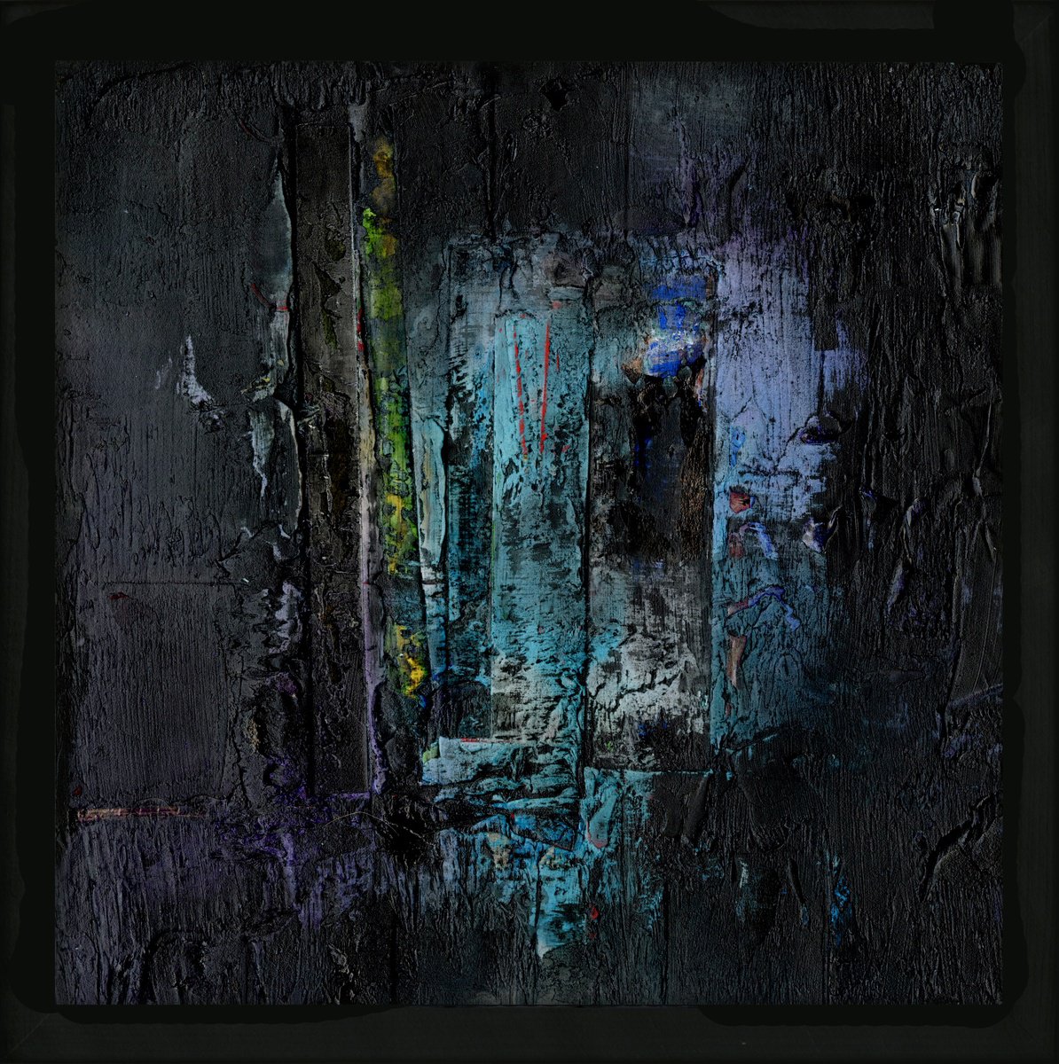 Abstract Painting By Kathy Morton Stanion, 13 X 13", Midnight Magic 6, Original Artwork