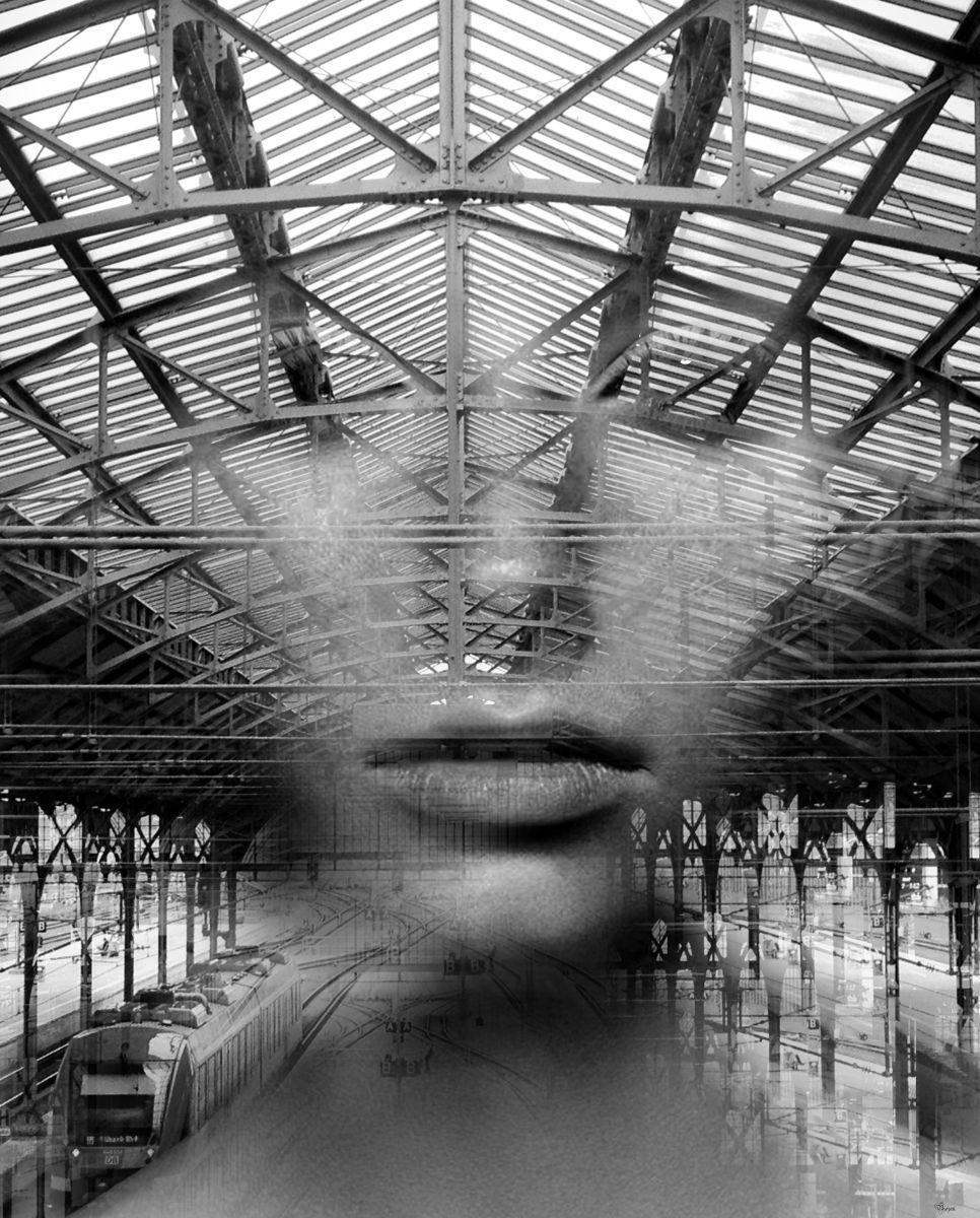 Illustrative Portrait Photograph By Bojan Jevtic, 31 X 39, The Passenger, Original Artwork