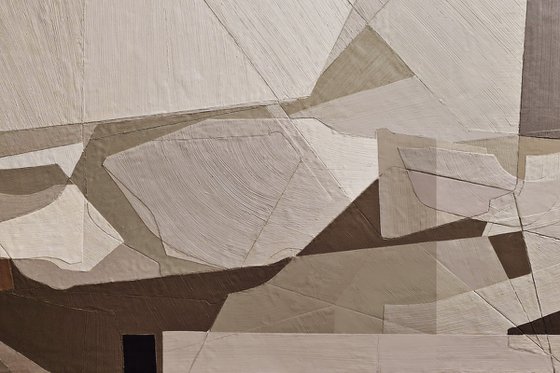 "Bella 6" Abstract geometric brown art