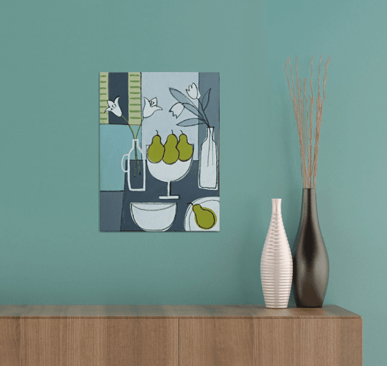 Still Life with 4 Pears II