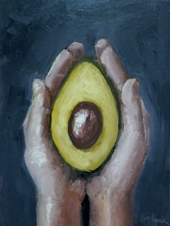 Avocado and Hands