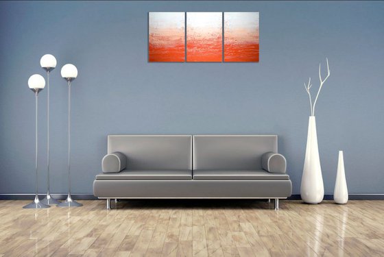 tangerine Triptych orange gift 3 panel canvas