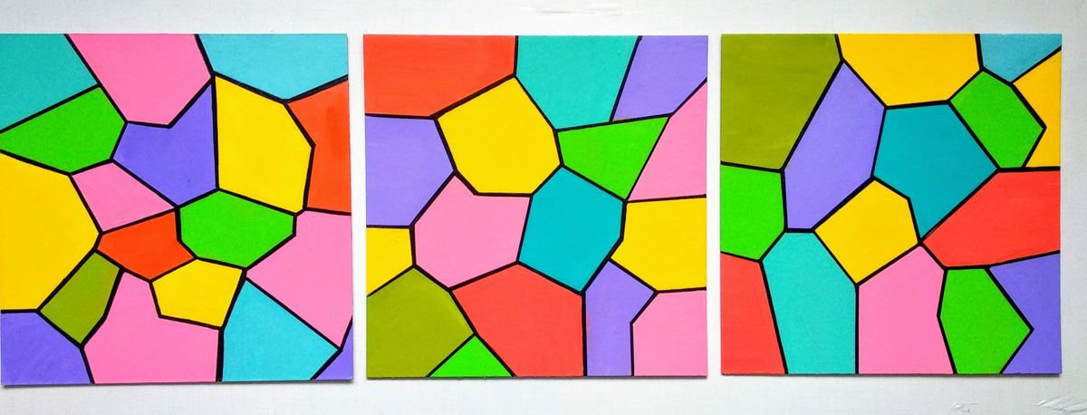 Bright Geometric Abstraction by Anastasia Art Line