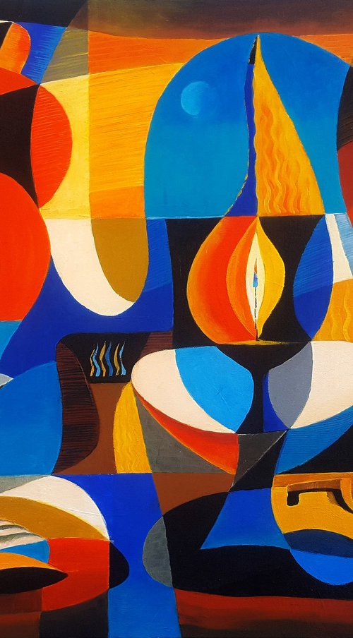 Three Candles And Day Moon by Vadim Vaskovsky