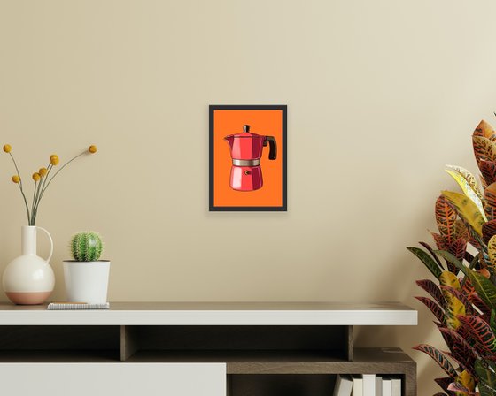 Coffee Pot on Orange