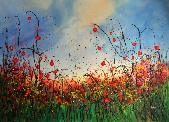 Simple Beauty - Extra Large original floral landscape