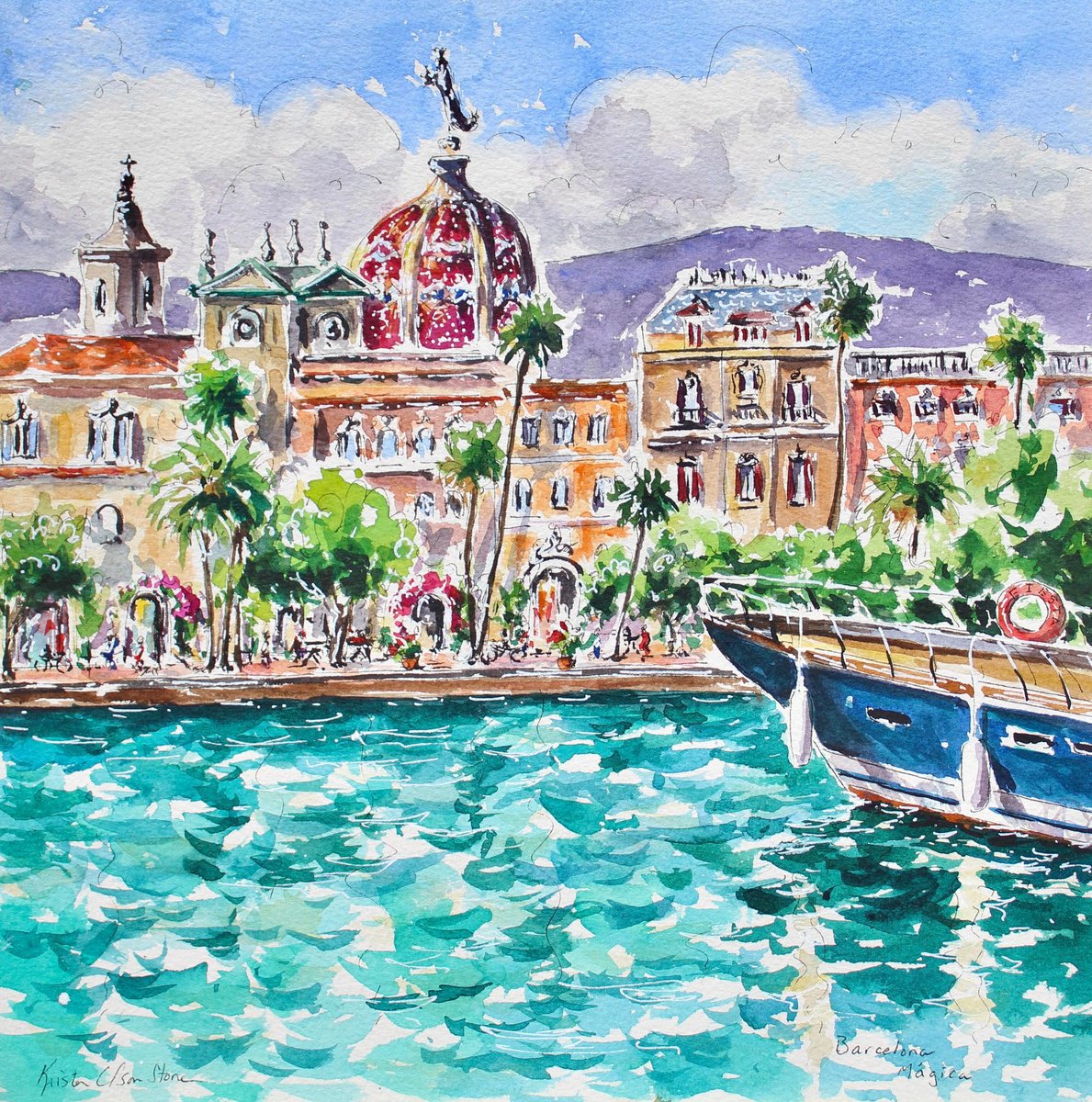 Barcelona Harbour by Kristen Olson Stone