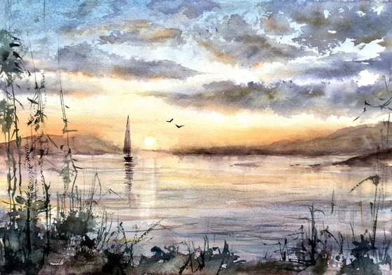 Silence - Original landscape watercolour painting