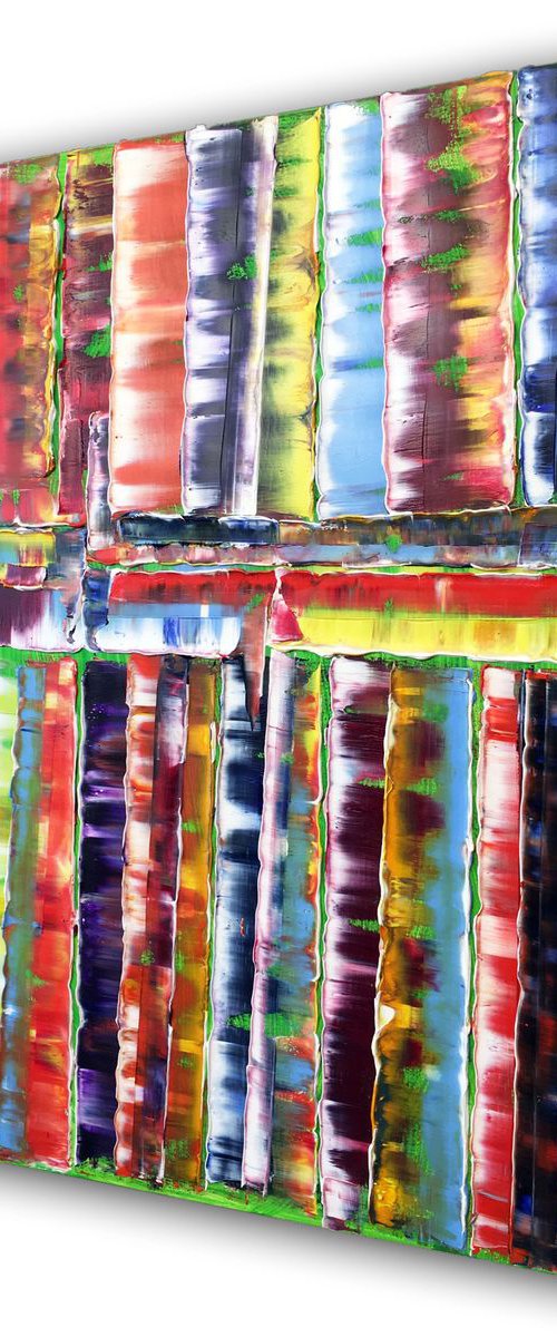 "Keep It Together" - FREE Shipping to the USA - Original Highly Textured PMS Abstract Oil Painting On Canvas - 24" x 36" by Preston M. Smith (PMS)