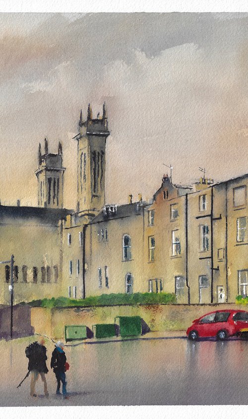 Trinity Towers Glasgow Watercolour Painting Scotland by Stephen Murray