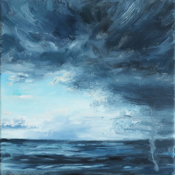 Oil painting Seascape Сlouds