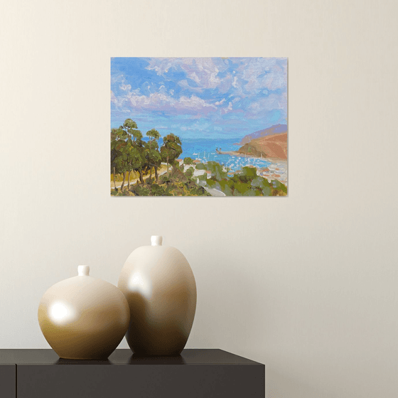 Catalina Island: Avalon View Plein Air Landscape