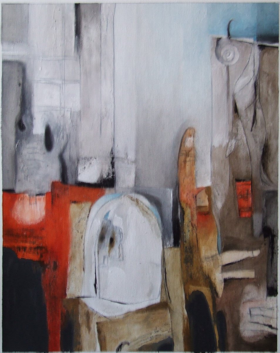 Abstract Oil Painting By Csaba Csendes, 15 X 19, A Jel, Original Artwork