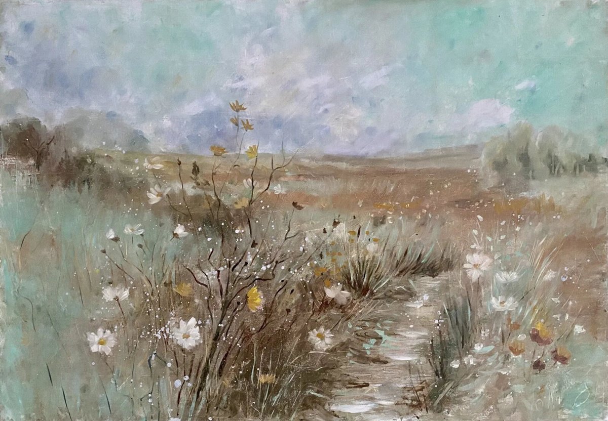Quiet Meadow Path By Selene Caspian, 39 X 28, Artwork For Sale On Artfinder