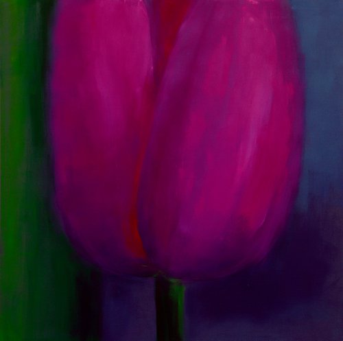 Abstract Floral painting Tulips large art by Anna Lubchik