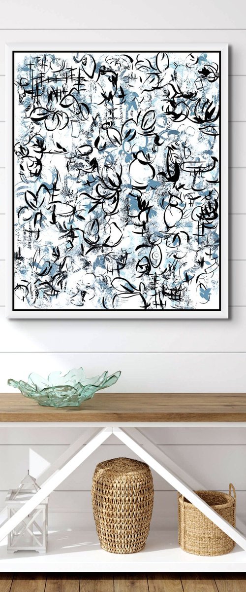 "Belonging No.23" Abstract Black & White by Sara Richardson Artist