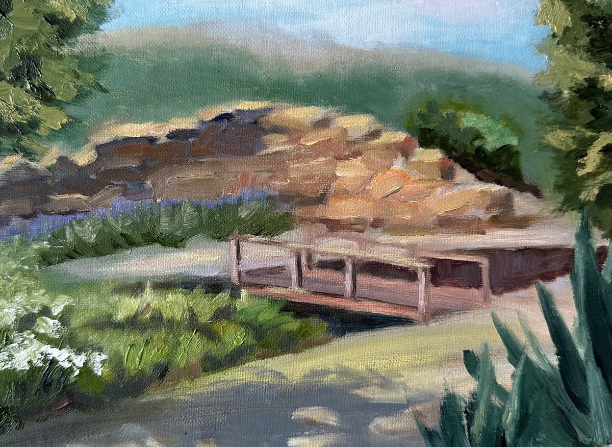 Impressionistic Landscape Oil Painting By Grace Diehl, 8 X 6, Quail Hill Park, Original Artwork