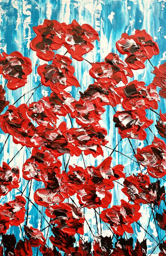 Poppies On Blue 2
