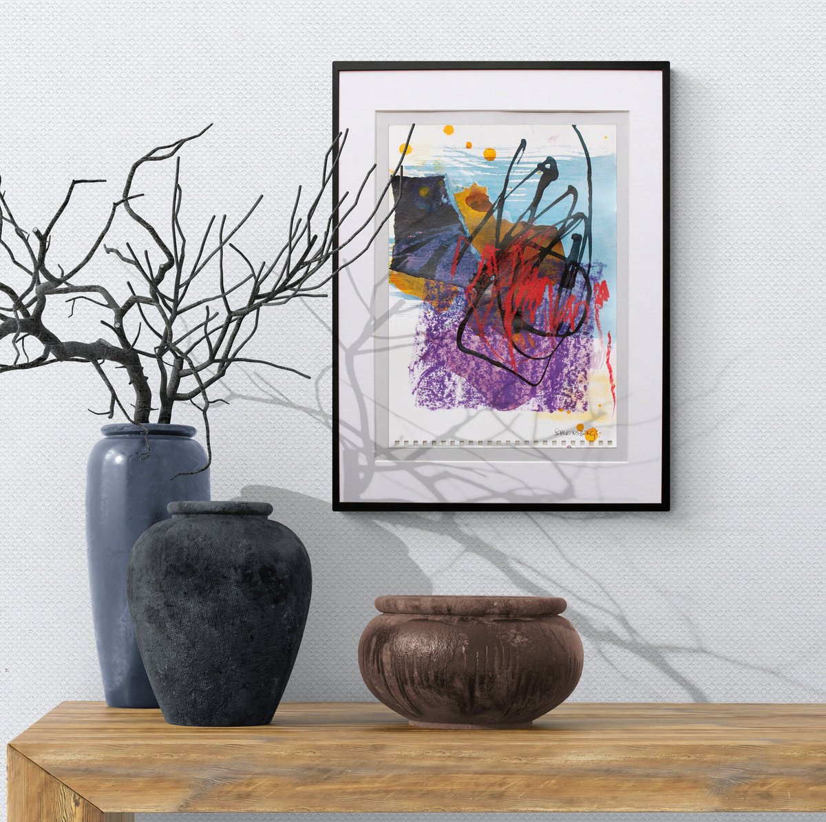 Expressive Abstract Painting By Daniela Schweinsberg, 12 X 16, Studio Conversations #37, Original Artwork