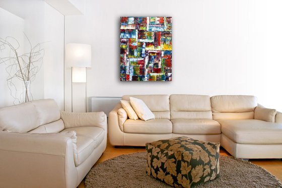"Pile It On" - Original Highly Textured PMS Abstract Oil Painting On Canvas - 24" x 30"