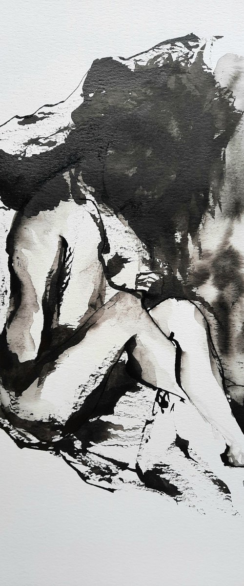 Woman on the ground, #268 by Jules Morissette