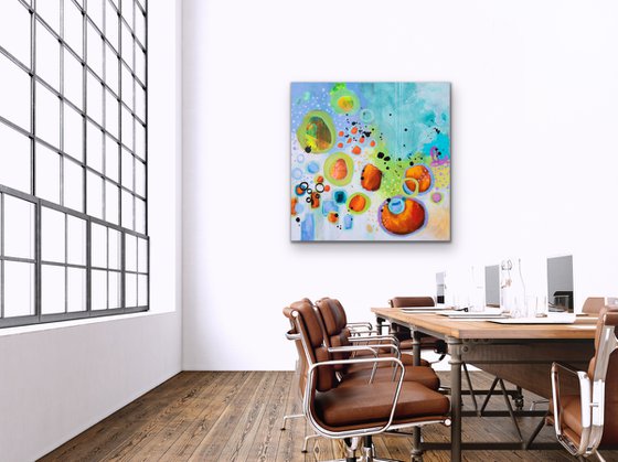 La joie est contagieuse - Original bold abstract on canvas - Ready to hang