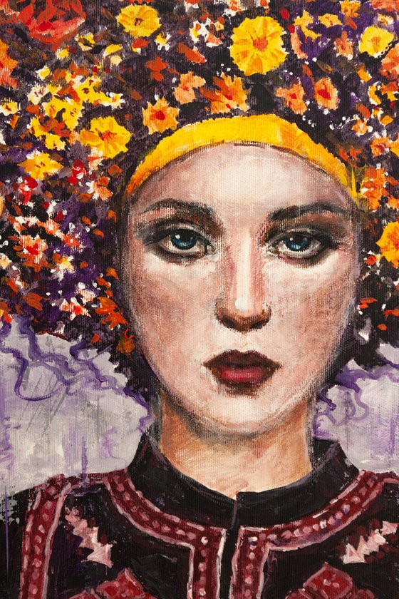 Woman  in flowers