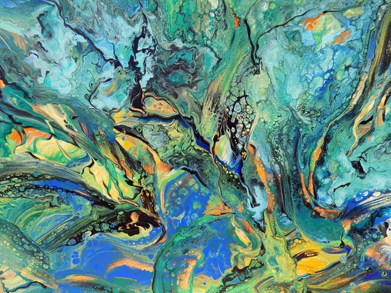 Tropical - extra large modern abstract painting art