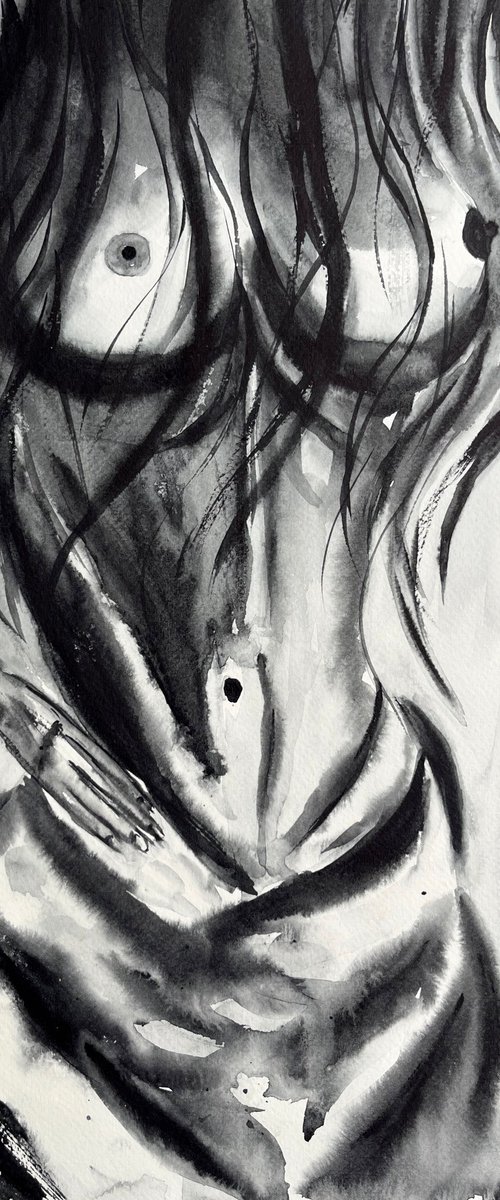 Woman Nude Painting by Halyna Kirichenko