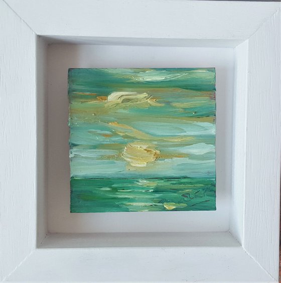 The Sun and the Turquoise Sky - a semi abstract mini seascape