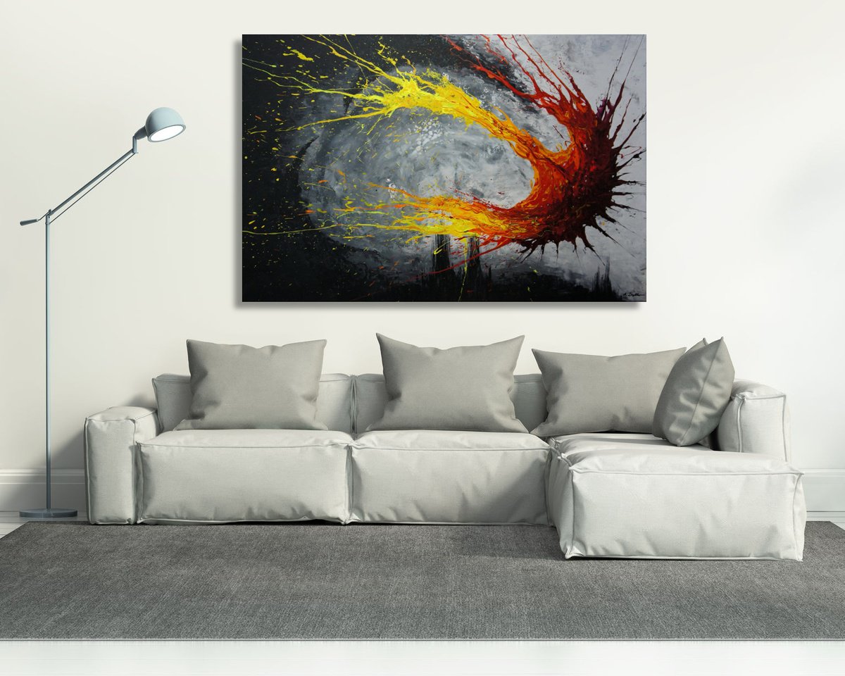  Twisting Fire Vii By Ansgar Dressler, 59 X 39, Artwork For Sale On Artfinder